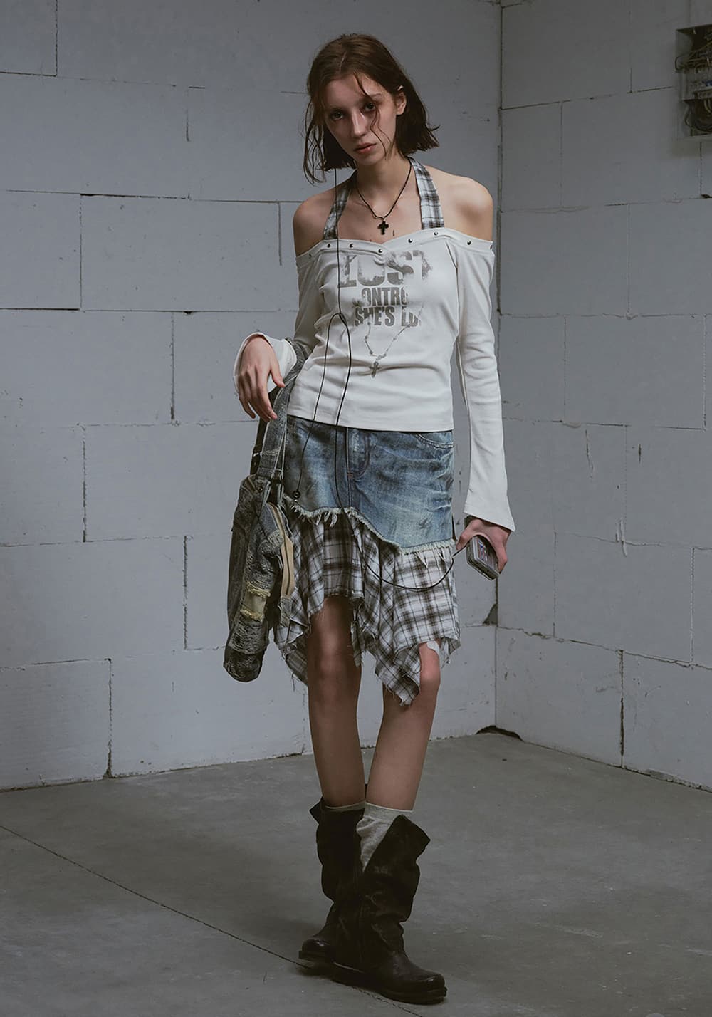 CestNous|Lost Highway Deconstructed Denim Skirt - PSYLOS 1, CestNous|Lost Highway Deconstructed Denim Skirt, Skirt, CestNous, PSYLOS 1